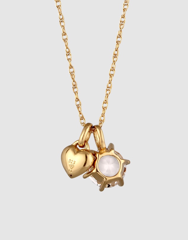 Elli Jewelry - Necklace Heart Crystals 925 Sterling Silver Gold-plated