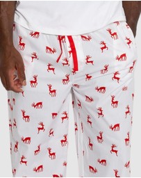 Sant And Abel - Men's Reindeer Red PJ Pants
