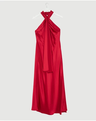 Revibe - Repaired Acler Yewgreen Maxi Dress - AU 10