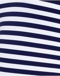 Polo Ralph Lauren - Pique Stripe Lace Up High Leg Low Back Swimsuit