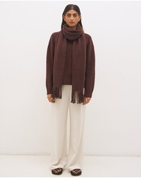 MON RENN - Detachable Scarf Knit Jumper