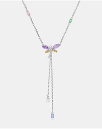 Swarovski - Ariana Grande X Swarovski Y Necklace, Mixed Cuts, Dragonfly, Multicolored, Rhodium Plated
