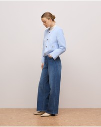 Trenery - Italian Cord Button Front Jacket in Mist Blue