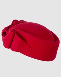 Max Alexander - Felt Red Pillbox Hat