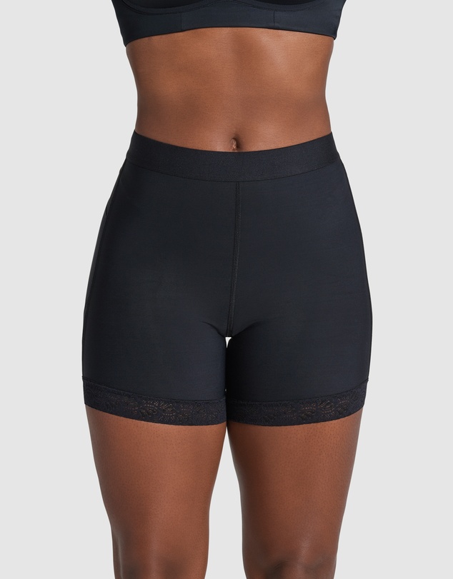 Leonisa - Mid-Rise Bottom-Lifting Shaper Shorts with Lace