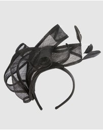Max Alexander - Sinamay Black Racing Fascinator
