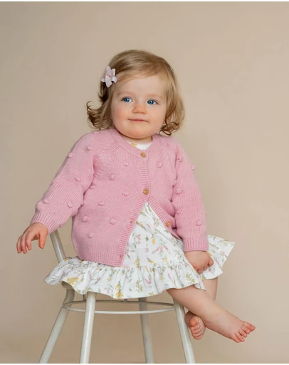 Bebe by Minihaha - Charlie Bobble Knitted Cardigan - Babies