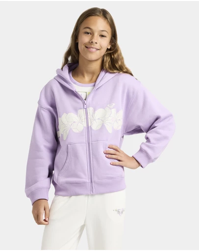 Roxy - Girls 4 to 16 Midnight Hike Brushed Zip Up Hoodie