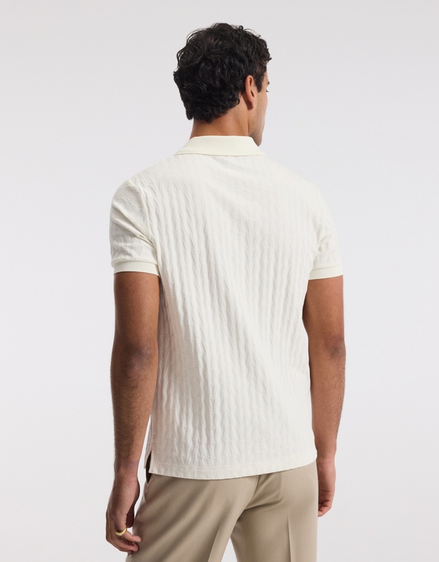 Calibre - Chevron Jacquard Polo Cream