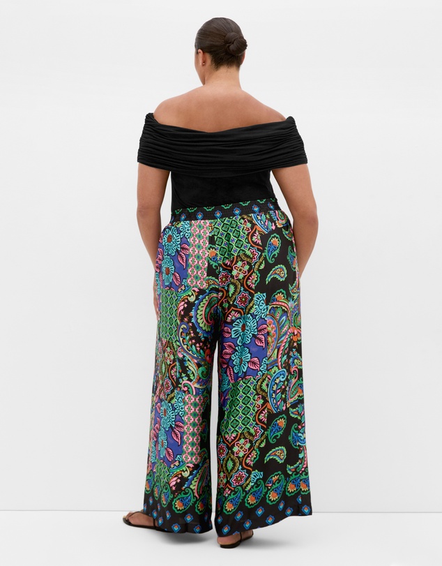 City Chic - Scarf Print Wide Leg Pant