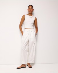 AERE - Organic Cotton Barrel Leg Pants