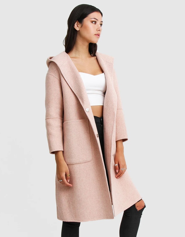 Belle & Bloom - Walk This Way Wool Blend Hooded Coat