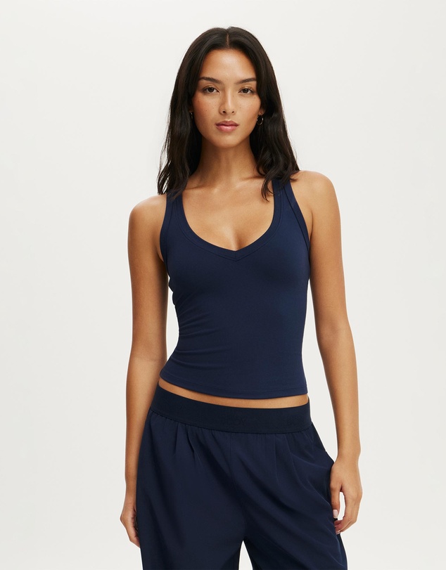 Cotton On Body Active - Ultra Soft Plunge Front Racer Tank