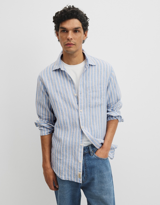 Country Road - Regular Fit Linen Stripe Shirt