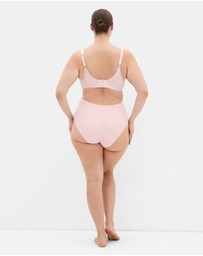 City Chic - Plus size Luxe Microfibre Plunge T-Shirt Bra - pink icing