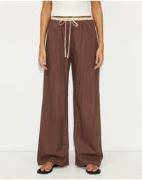 Dazie - Lido Contrast Linen Blend Pants