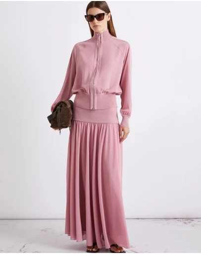 Marella - Blush Zip-Up Blouse