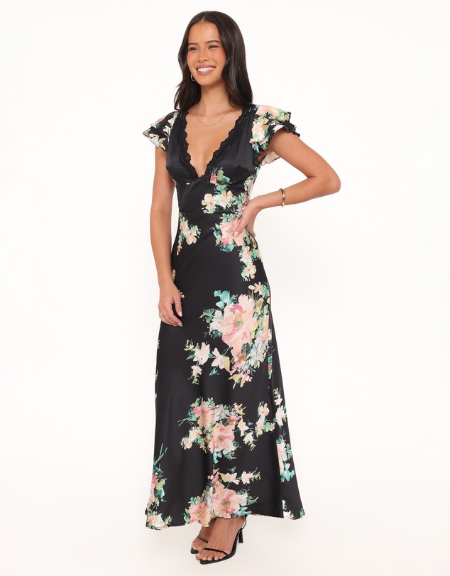 Petal & Pup - Arella Maxi Dress - Black Floral
