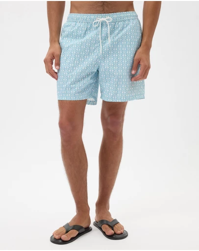 AERE - Geo Print Swim Shorts