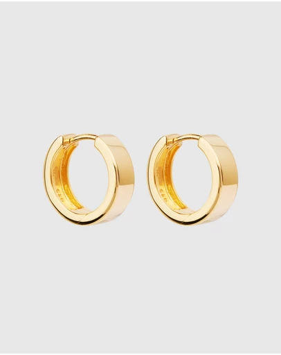 Najo - Stella Yellow Gold Huggie Earrings