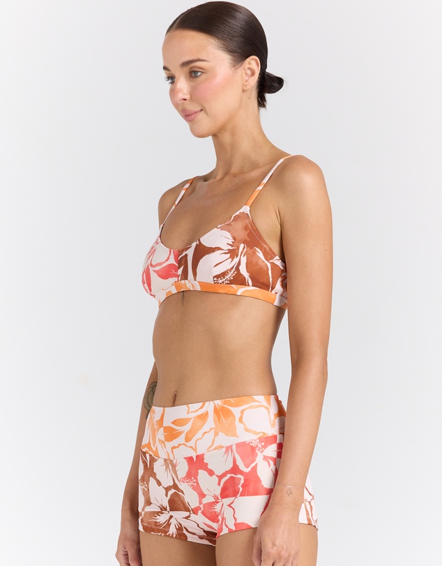 Poolside Paradiso - Java Scoop Bralette Bikini Top - Hibiscus