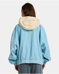 Roxy - Womens Duo Cord Zip Up Hoodie Jacket