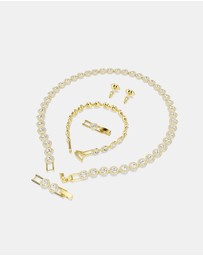 Swarovski - Una Angelic Set, Set 3, Round Cut, White, Gold-tone Plated