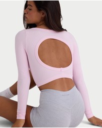BO+TEE - Alumna Seamless Soft Rib Cut-Out Crop Top