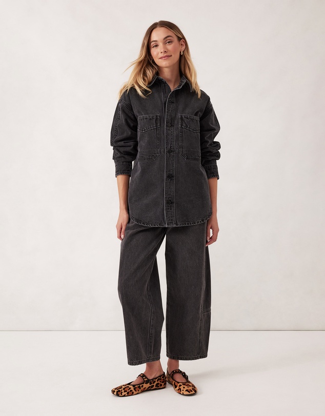 Ceres Life - Bobbi Side Pocket Denim Shacket