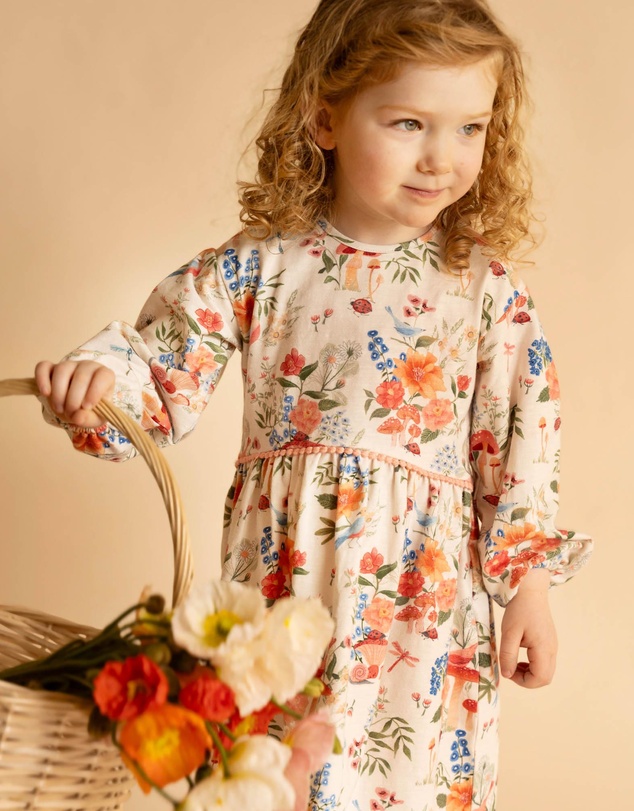 Fox & Finch - Wild Garden Print Organic Dress - Babies