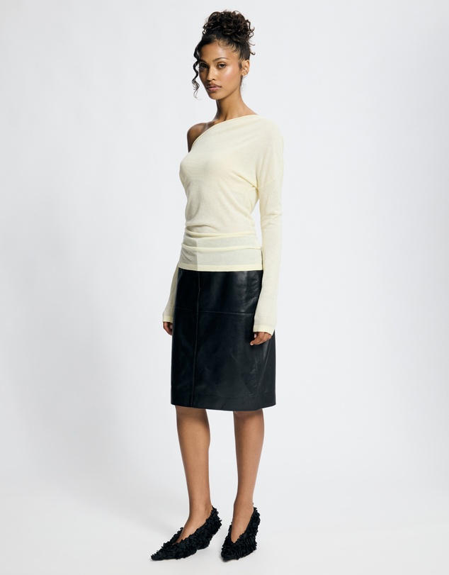 Lover - Medea Asymmetrical Wool Blend Top