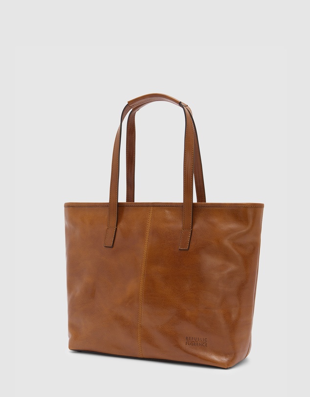Florence - The Beatrice Tan Leather Tote Work Bag