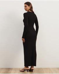 Atmos&Here - Liv Long Sleeve Rib Knit Midi Dress