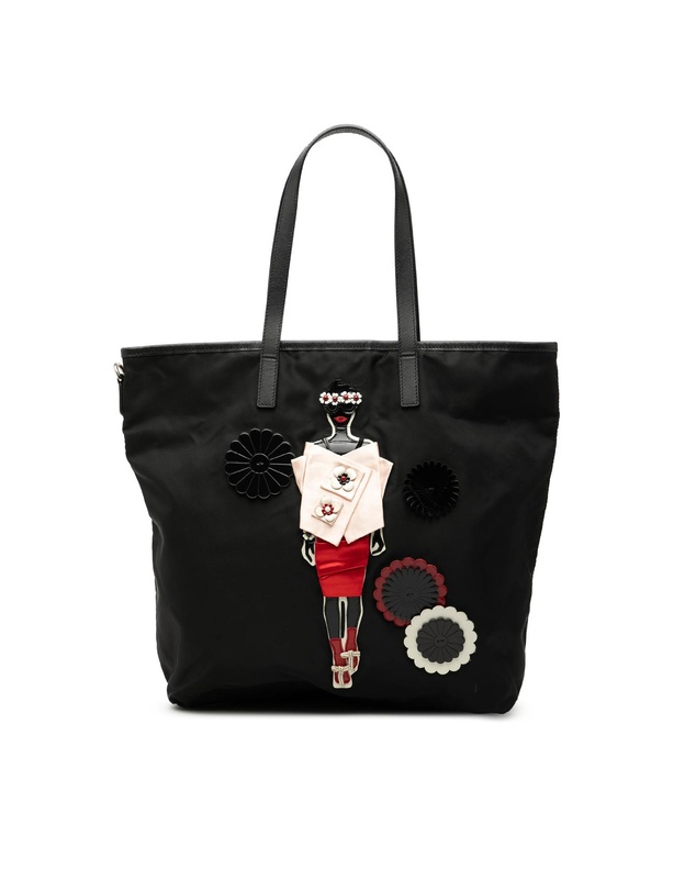 Pre-Loved by Azura Reborn - Pre-Loved Saffiano Trimmed Tessuto Applique Tote