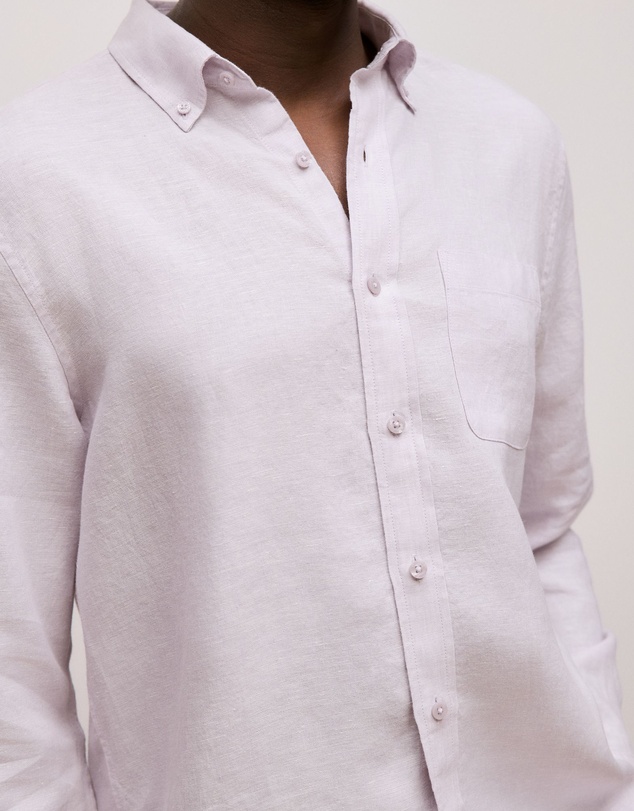Trenery - Regular Fit Linen End On End Shirt in Orchid