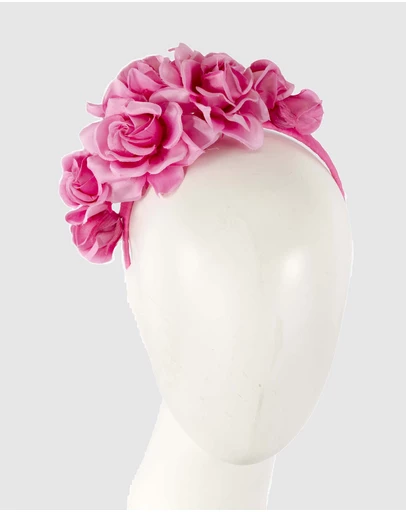 Max Alexander - Large Pink Flower Headband Fascinator