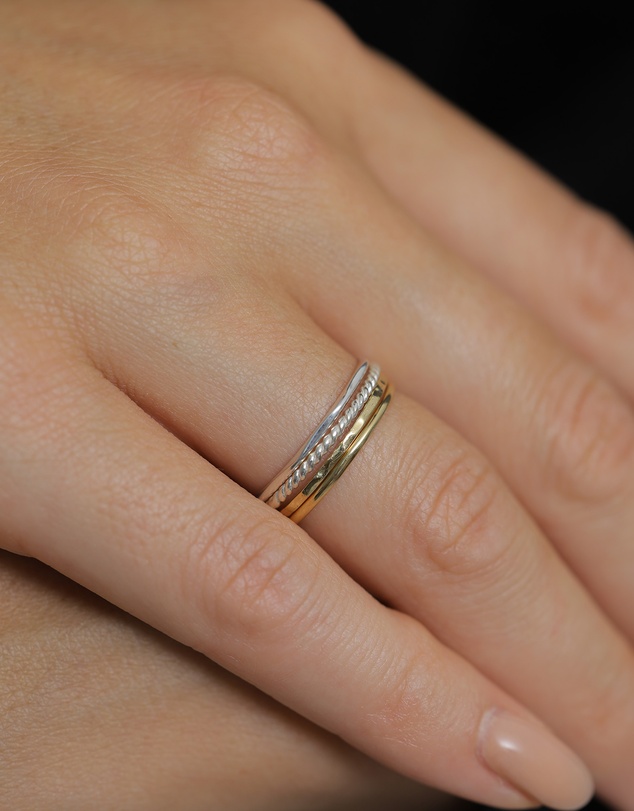 Elli Jewelry - Mixed Metal Ring Set in 925 Silver
