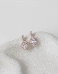 The White Collection - Anna Earrings - Classic Rose Gold Bridal Earrings