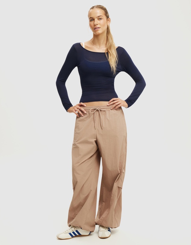 Cotton On Body Active - Active Sheer Boat Neck Long Sleeve