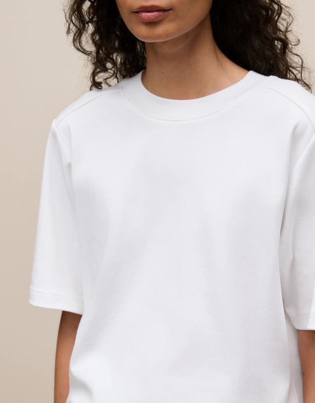 Trenery - Cotton Modal Interlock T-shirt in White