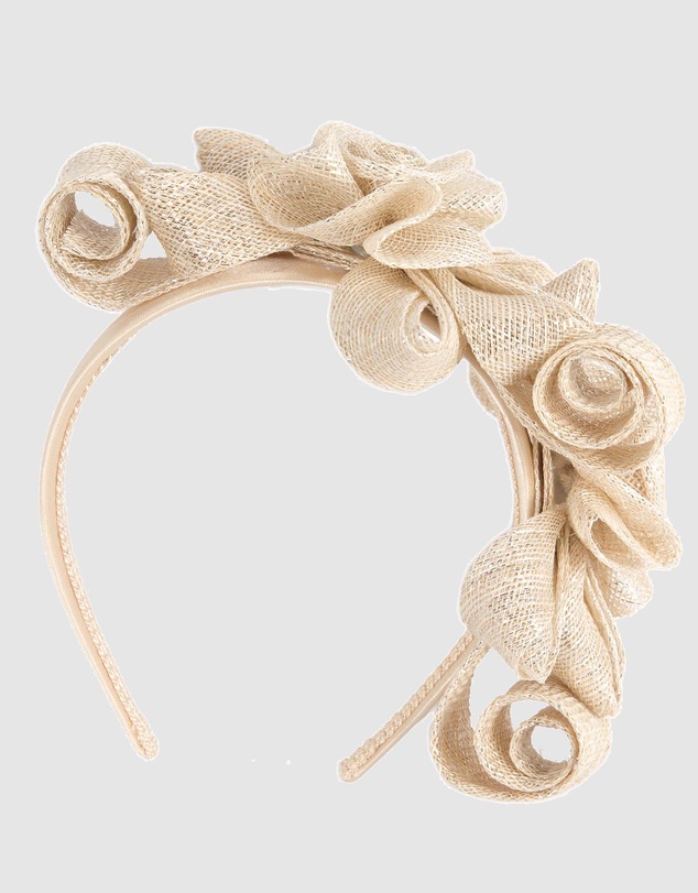 Max Alexander - Sinamay Curls Champagne Fascinator