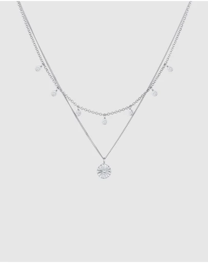 Elli Jewelry - Necklace Layer Disc 925 Sterling Silver
