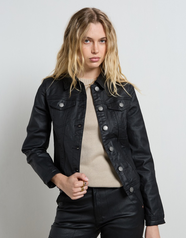 DRICOPER DENIM - Dita Coated Denim Black Jacket