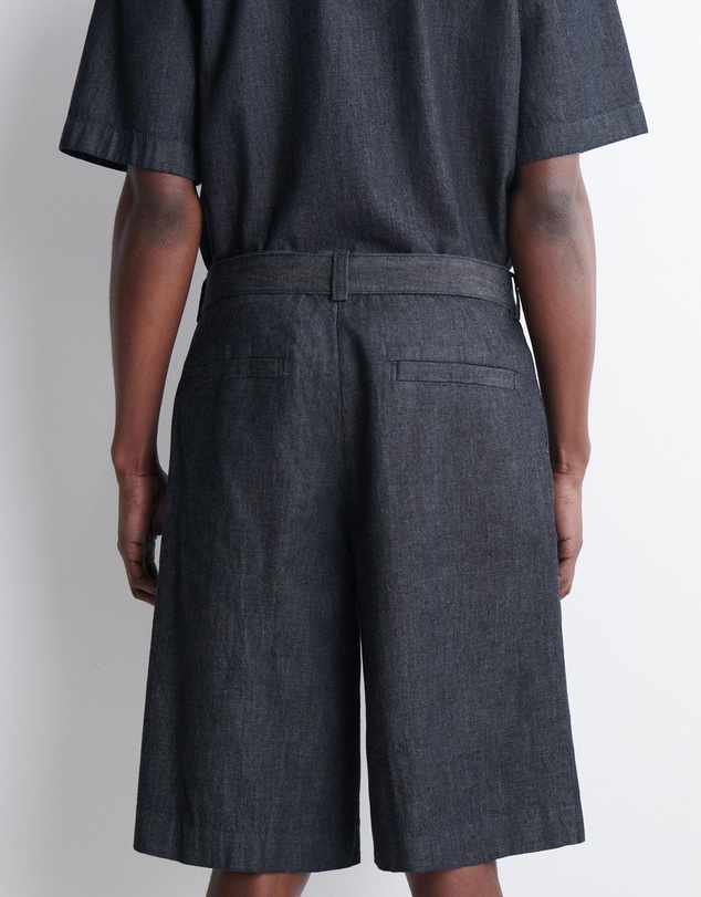 COS - Belted Wide-Leg Denim Shorts