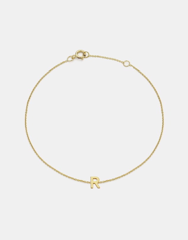 Zoe Olivia - 9K Gold Initial R Bracelet