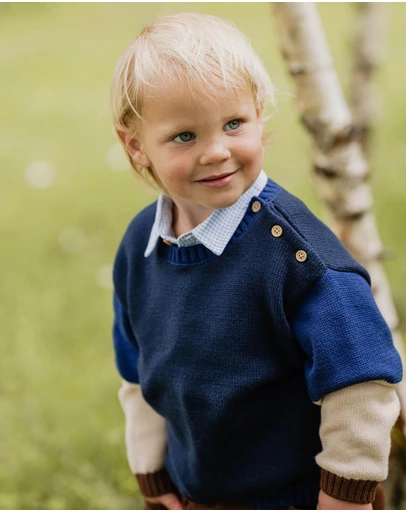 Bebe by Minihaha - Jake Block Knitted Jumper - Babies
