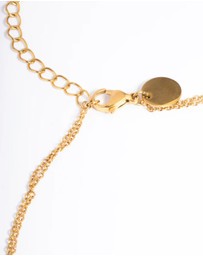 Lovisa - Waterproof Gold Plated Stainless Steel Dainty Freshwater Pearl Double Layer Necklace