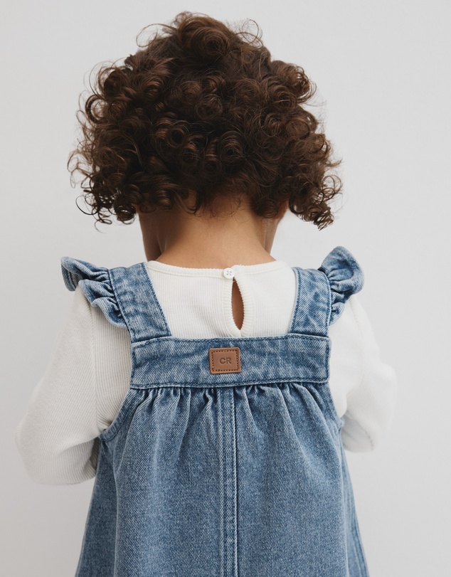 Country Road - Scallop Denim Pinafore