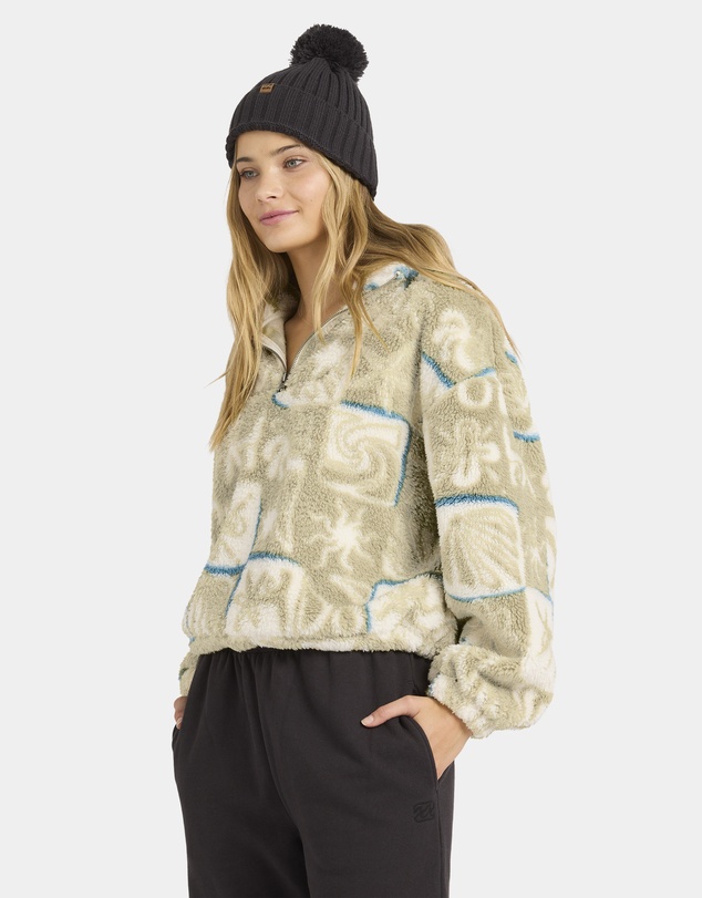 Billabong - Womens Sea Check Half Zip Fleece Jumper
