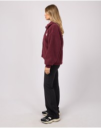 All About Eve - Cosy Club Teddy Jacket Wine